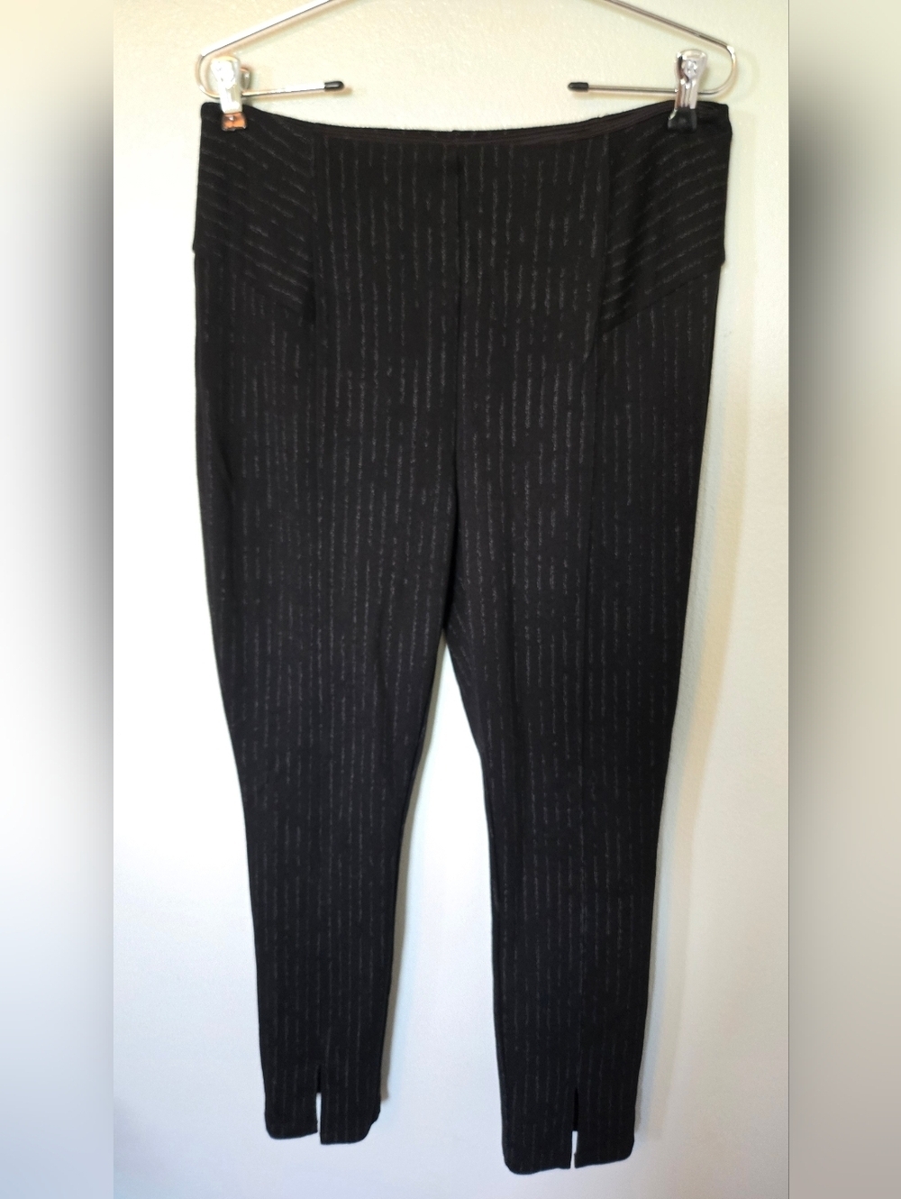 Lysse | Black Subtle Stripe Trouser Pants Leggings Size XL